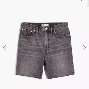 High-Rise Mid-Length Denim Shorts in Brayton Wash